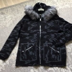 OST cotton/cashmere camo knit jacket